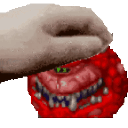 A Pixelated Image Of A Shark 'S Mouth With Sharp Teeth GIF