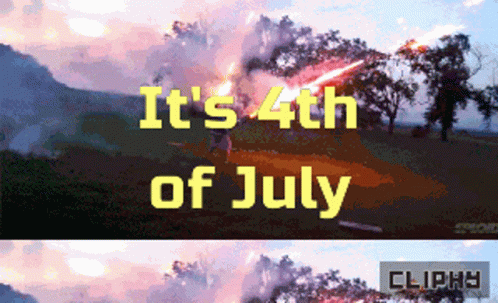 A Pixelated Image Of Fireworks With The Words It 'S 4Th Of July Below It GIF