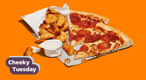 A Plate Of Food With A Cheeky Tuesday Sticker GIF