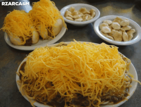 A Plate Of Food With The Word Rzarcasm On The Bottom Right GIF
