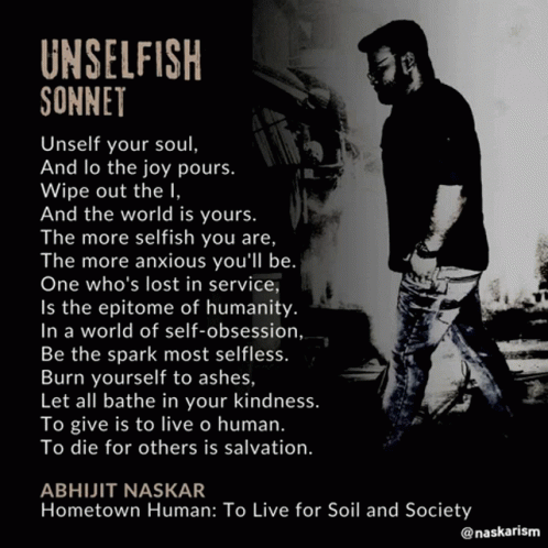 A Poem Titled Unselfish Sonnet Is Written By Abhijit Naskar GIF