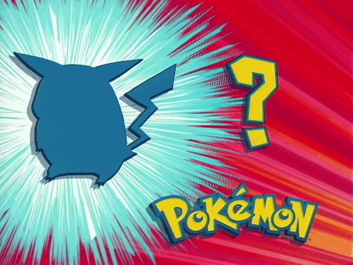 a pokemon logo with a question mark and a blue pokemon