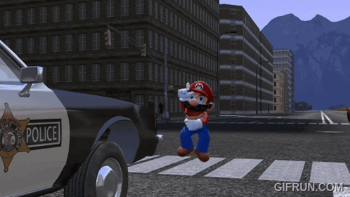 A Police Car With A Sheriff 'S Badge On The Side GIF