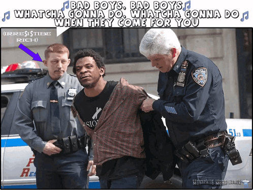 A Police Officer Is Holding A Man In Front Of A Police Car GIF