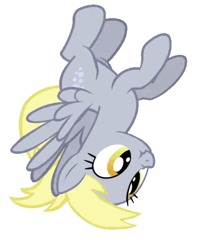 a pony with a yellow mane is upside down on its back
