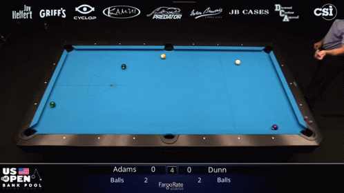 A Pool Table With The Us Open Bank Pool Championship On It GIF