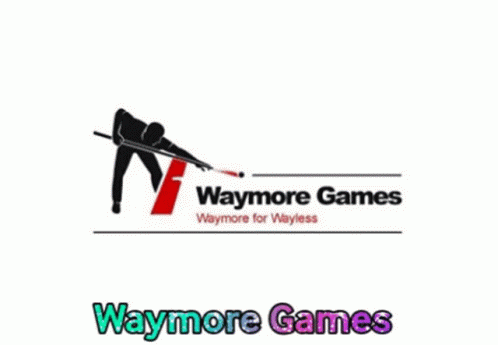 A Pool Table With The Words Waymore Games Written Above It GIF