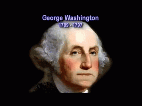 A Portrait Of George Washington Is Shown With The Date 1799-1797 GIF