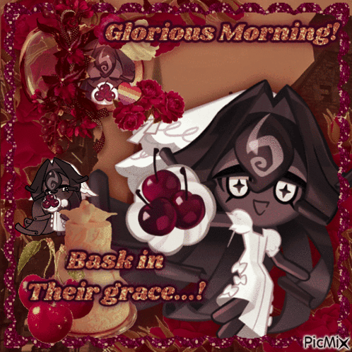 A Postcard That Says Glorious Morning Bask In Their Grace On It GIF