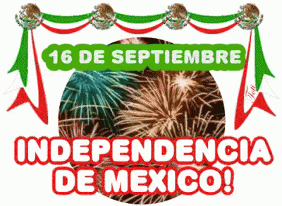 a poster for 16 de septiembre independence de mexico with fireworks in the background