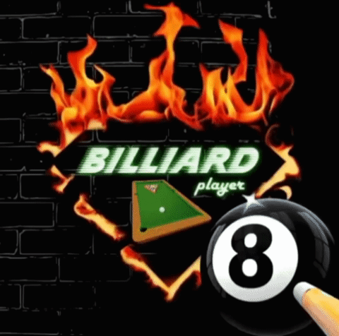 A Poster For A Billiard Player With A Skeleton And A Pool Ball GIF