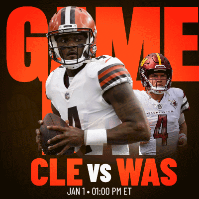 A Poster For A Football Game Between Cle And Was GIF