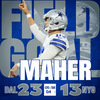 A Poster For A Football Game Between Dallas Cowboys And New York Giants GIF