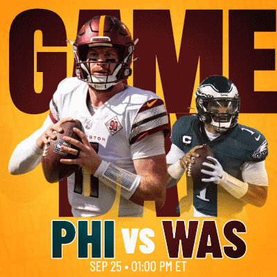 A Poster For A Football Game Between Phil Vs Was GIF