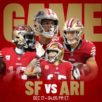A Poster For A Football Game Between The 49Ers And The Ari GIF
