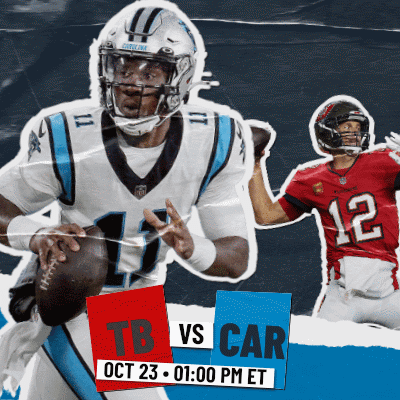 A Poster For A Football Game Between The Panthers And The Carolina Bengals GIF