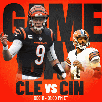 A Poster For A Game Between The Bengals And Cleveland Browns GIF