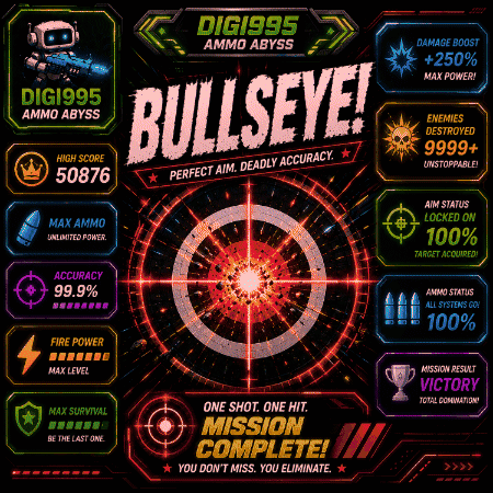 A Poster For A Game Called Bullseye With A Target In The Center GIF