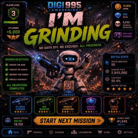 A Poster For A Game Called Digi995 Awakening GIF