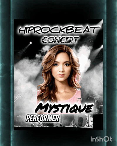 A Poster For A Hiprockbeat Concert With Mystique Performer GIF