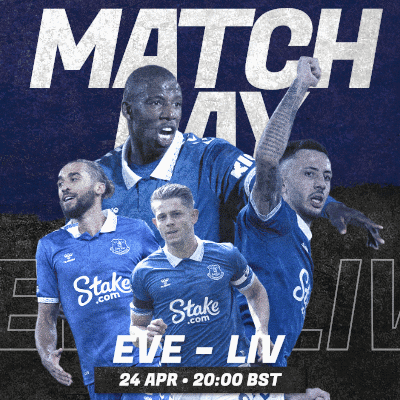 a poster for a match between everton and liv on april 24