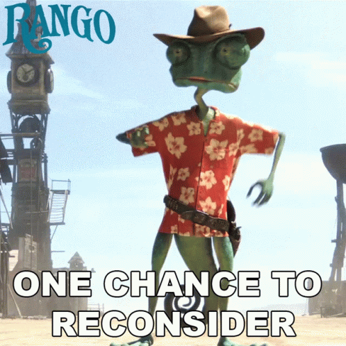 A Poster For A Movie Called Rango Shows A Lizard In A Cowboy Hat GIF