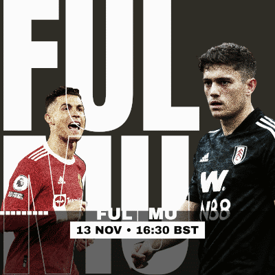 A Poster For A Soccer Game Between Fulham And Man United GIF