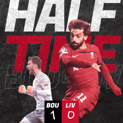 A Poster For A Soccer Game That Says Half Time Bou Liv GIF