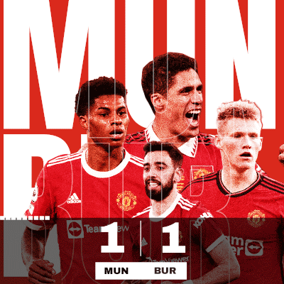 A Poster For A Soccer Game That Says Mun 1 Bur GIF