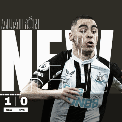 a poster for a soccer player named almiron new