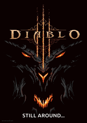 A Poster For A Video Game Called Diablo With A Dragon On It GIF