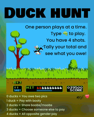 a poster for a video game called duck hunt with instructions on how to play