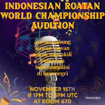 A Poster For An Audition For The Indonesian Roatan World Championship GIF
