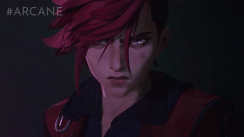 A Poster For Arcane Shows A Woman With Red Hair And The Words Make Me GIF