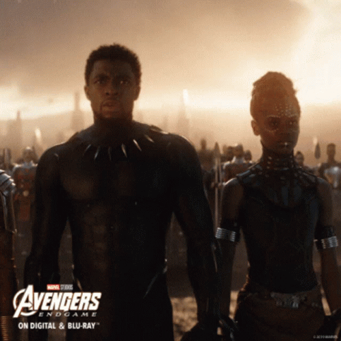 A Poster For Avengers Endgame On Digital And Blu Ray GIF