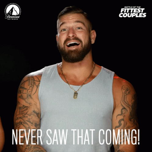 A Poster For Battle Of The Fittest Couples Shows A Man With Tattoos On His Arms GIF