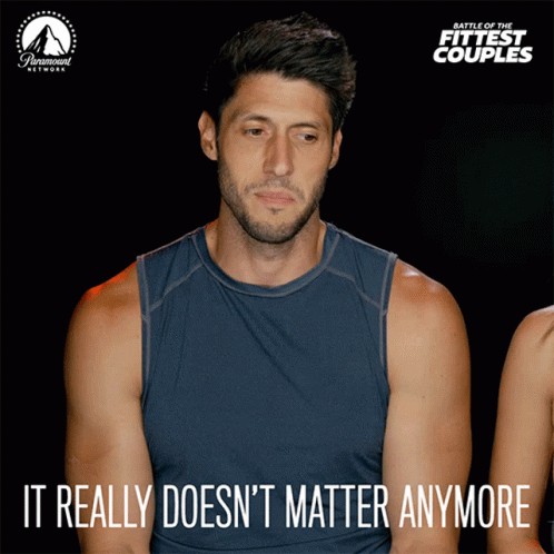 A Poster For Battle Of The Fittest Couples With A Man In A Blue Tank Top GIF