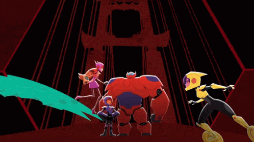 A Poster For Big Hero 6 The Series Shows A Group Of Characters GIF