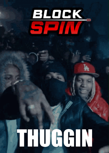 A Poster For Block Spin Shows A Crowd Of People GIF