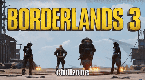 A Poster For Borderlands 3 Shows A Group Of People GIF