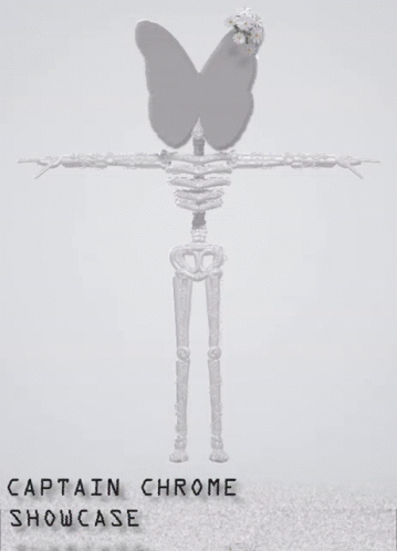 A Poster For Captain Chrome Showcase With A Skeleton GIF