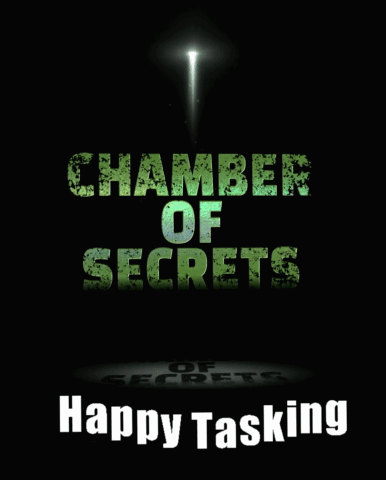 A Poster For Chamber Of Secrets Has A Light Shining On It GIF