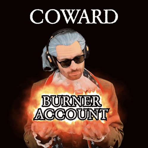 A Poster For Coward Burner Account With A Man Wearing Sunglasses GIF