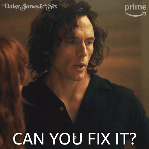 A Poster For Daisy Jones And The Six Shows A Man And Woman GIF