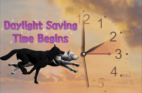A Poster For Daylight Saving Time Begins Spring Forward GIF