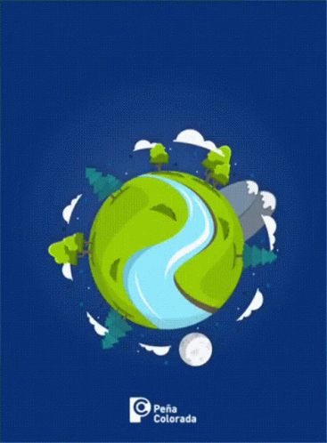 A Poster For Dia Mundial De La Tierra Shows A Green Planet GIF
