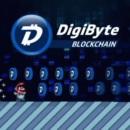 A Poster For Digibyte Blockchain Shows Mario Running Through A Maze GIF