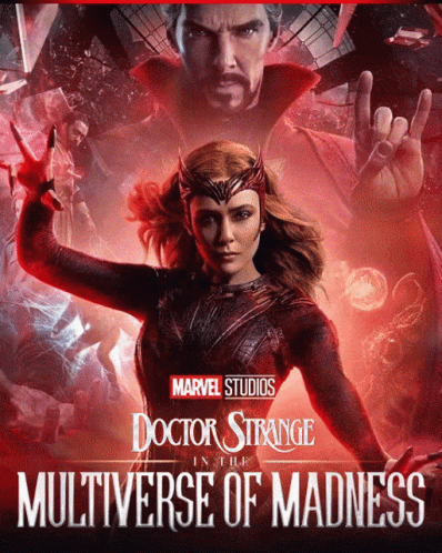 A Poster For Doctor Strange In The Multiverse Of Madness Shows Scarlet Witch GIF