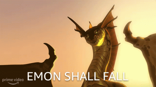 A Poster For Emon Shall Fall With A Dragon GIF