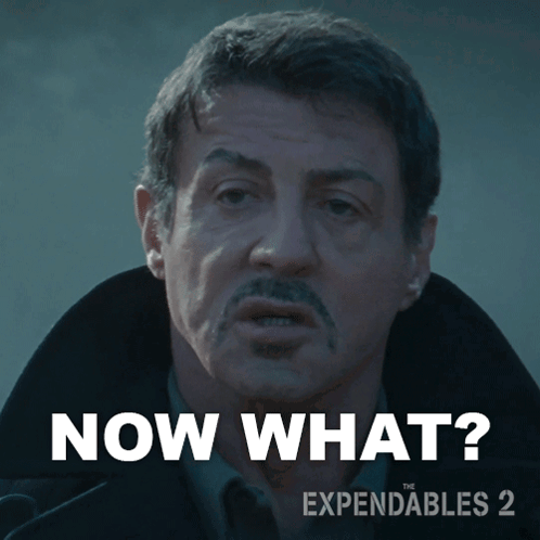 A Poster For Expendables 2 Shows A Man With A Mustache And Says Now What GIF